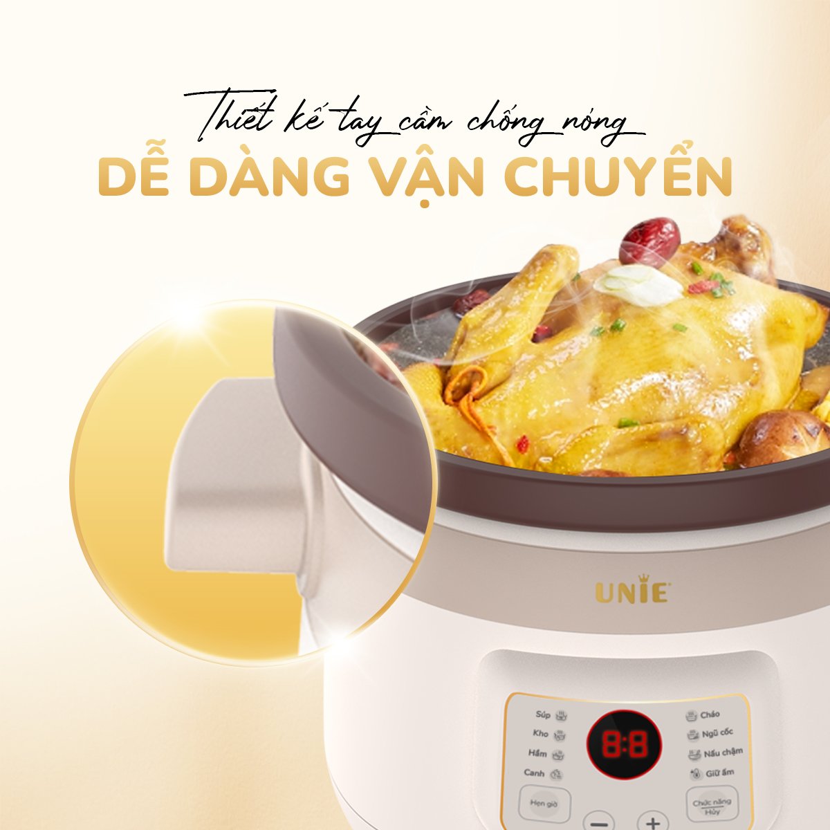 Nồi kho hầm đa năng UNIE USC308 dung tích 3L, 8 chức năng kho hầm - Ảnh 8