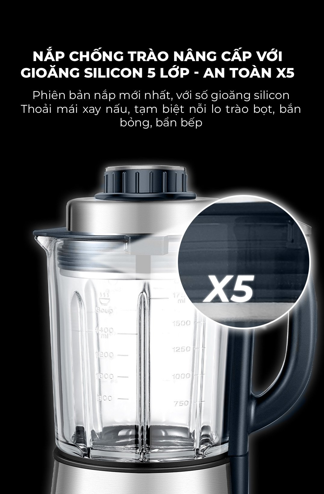 Máy làm sữa hạt UNIE V9S PRO dung tích 1,75L - Ảnh 5
