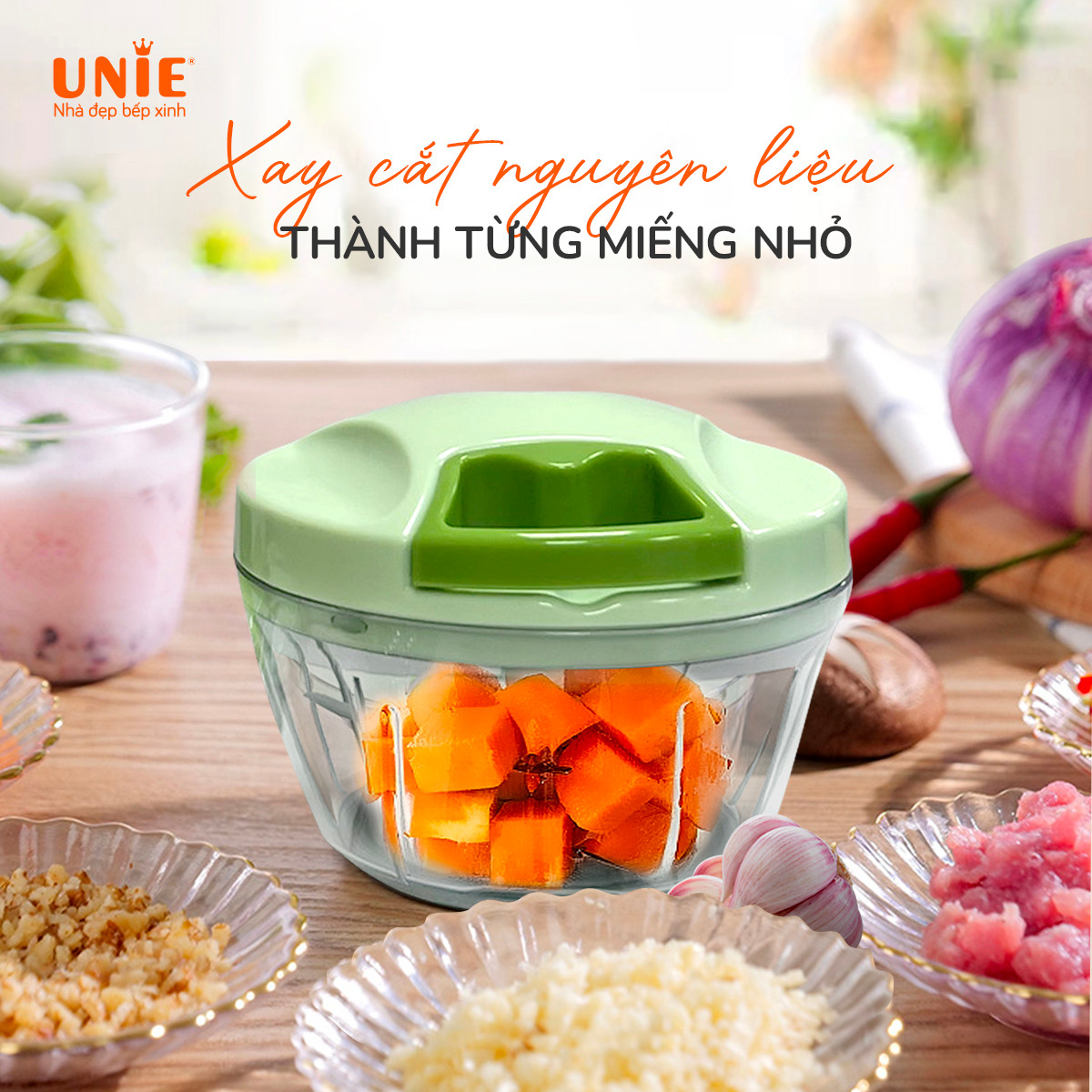 Bộ dụng cụ xay, cắt, nạo đa năng Unie UC400M 8in1 - Ảnh 3