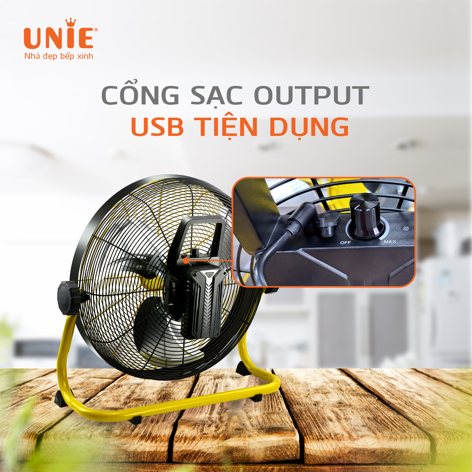Quạt sàn tích điện UNIE UE-880 hoạt động liên tục 48h - Ảnh 7
