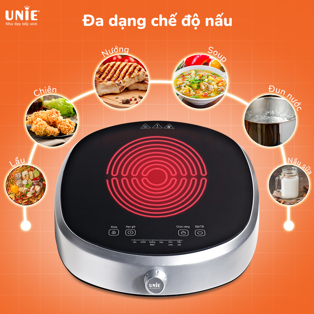 Bếp từ đơn UNIE UICS51S công suất 2000W, 6 chế độ nấu - Ảnh 4