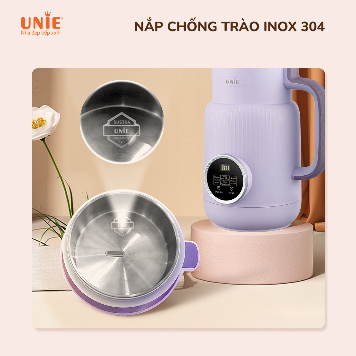 Máy làm sữa hạt UNIE UMB08 PRO dung tích 600ml - Ảnh 8