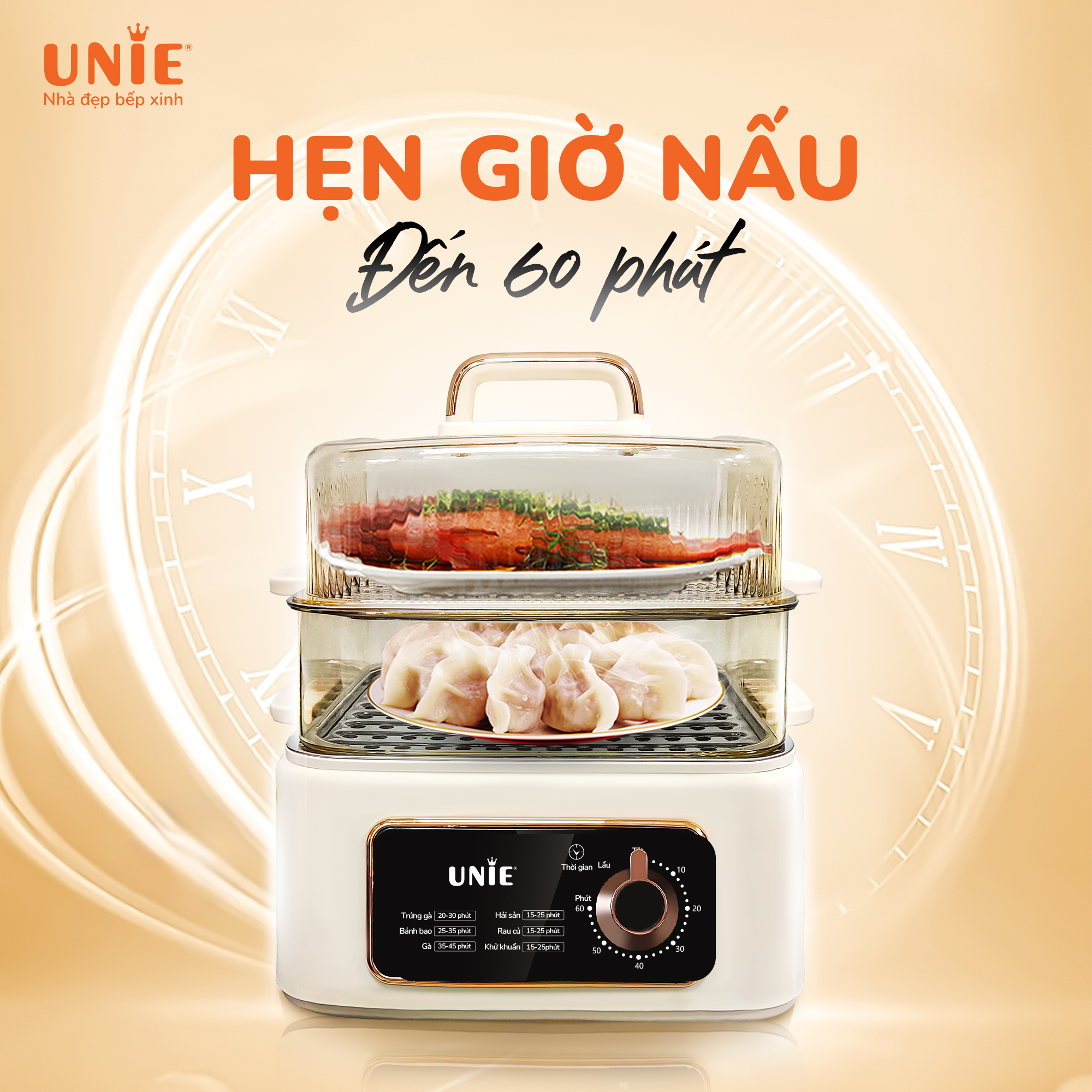 Nồi lẩu hấp đa năng Unie UE660 dung tích 10L, 3in1 - Ảnh 6