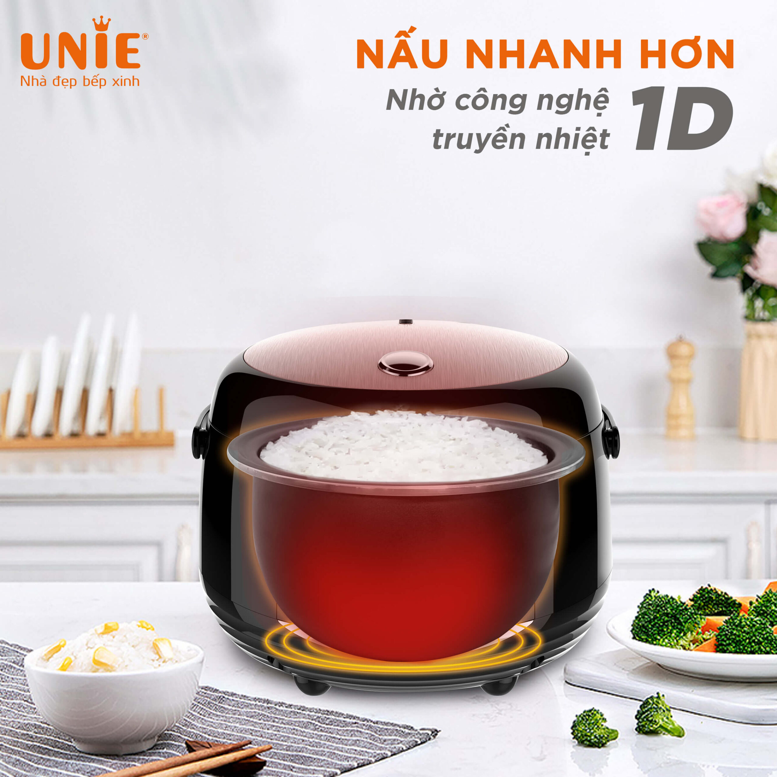 Nồi cơm điện Unie UEC1571B dung tích 1.5L, 16 chức năng nấu - Ảnh 3