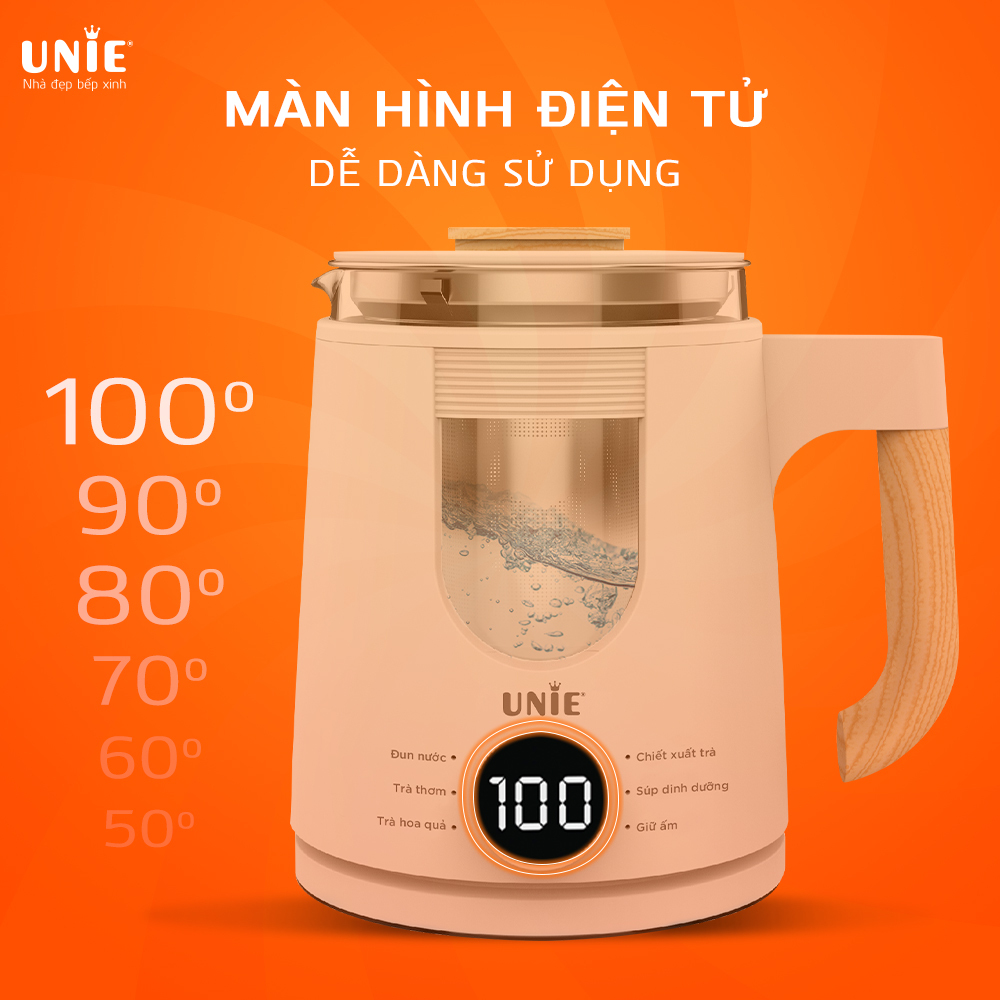 Ấm siêu tốc đa năng 6in1 UNIE UEK1081W chất liệu thủy tinh bền bỉ - Ảnh 5
