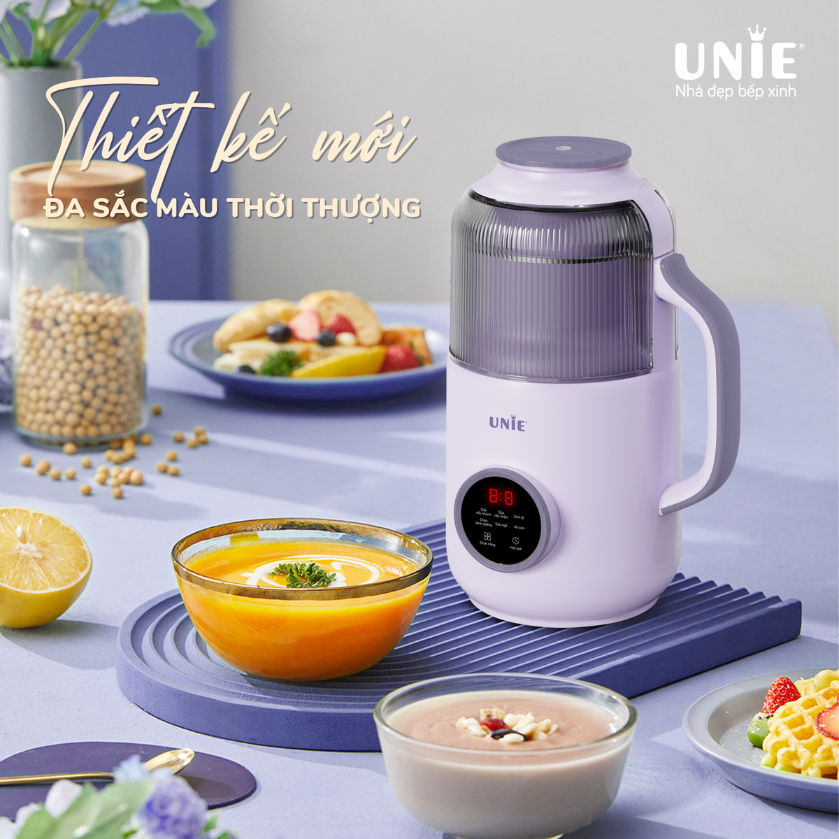 Máy làm sữa hạt UNIE UMB09, dung tích 800ml, 6 chức năng xay nấu - Ảnh 6