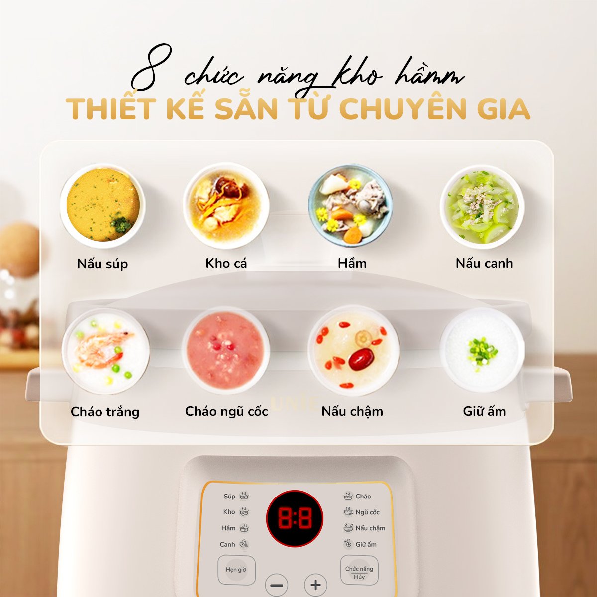 Nồi kho hầm đa năng UNIE USC308 dung tích 3L, 8 chức năng kho hầm - Ảnh 4