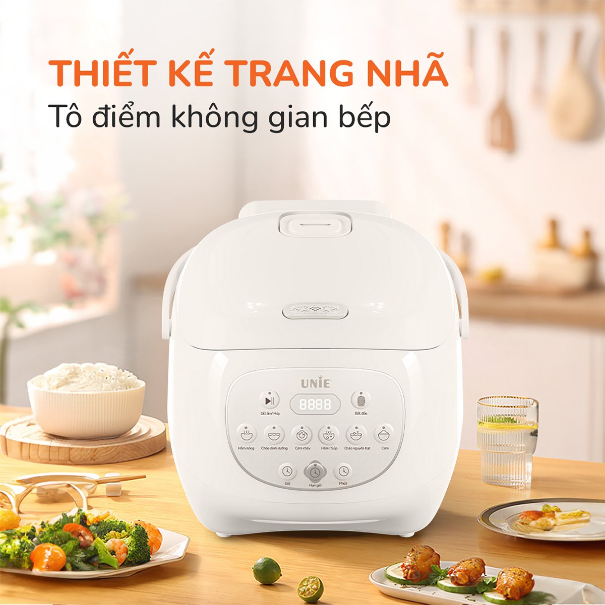 Nồi cơm điện lòng gốm tự nhiên UNIE URC815, dung tích 1,5L - Ảnh 4