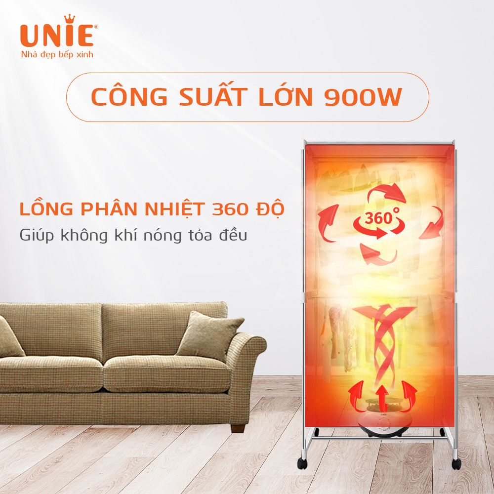 Máy sấy quần áo UNIE UE-688 sấy 10-20kg cùng lúc, gấp gọn tiện lợi - Ảnh 7