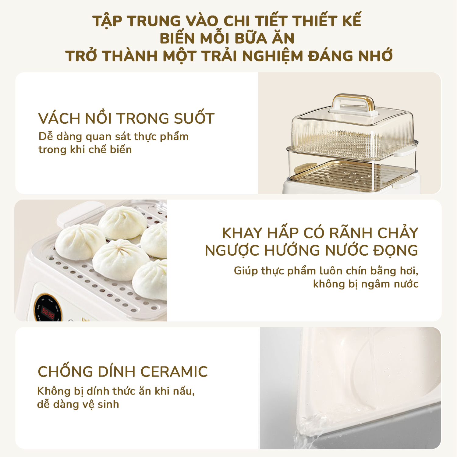 Nồi lẩu hấp đa năng UNIE UE668 - 10L, 8 chức năng tự động - Ảnh 11