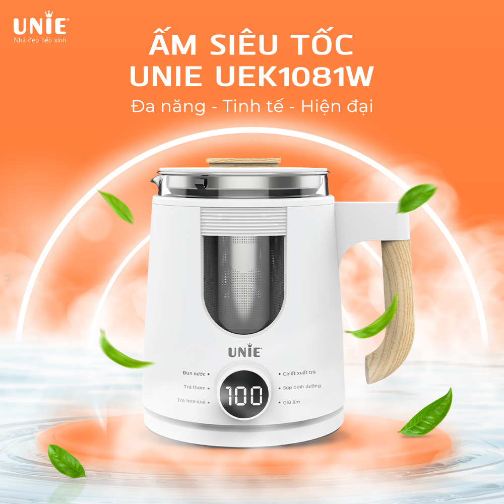 Ấm siêu tốc đa năng 6in1 UNIE UEK1081W chất liệu thủy tinh bền bỉ - Ảnh 7