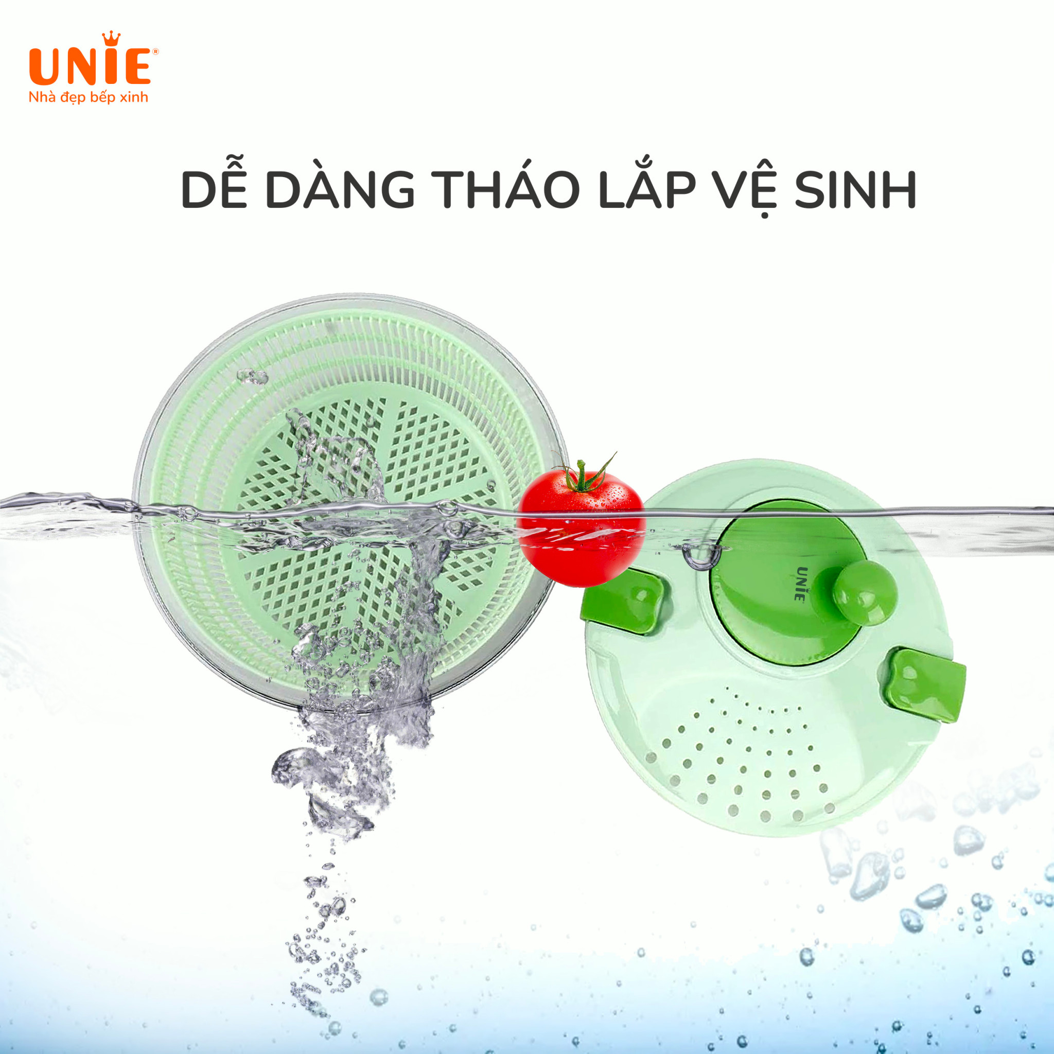 Bộ dụng cụ quay vắt đa năng Unie US4000M dung tích 4L, 7in1 - Ảnh 5