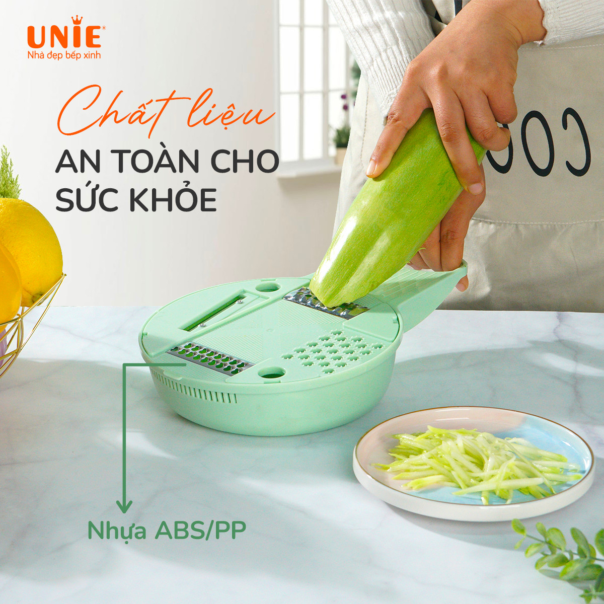 Bộ dụng cụ cắt thái rau củ đa năng Unie USM10 5in1 - Ảnh 3