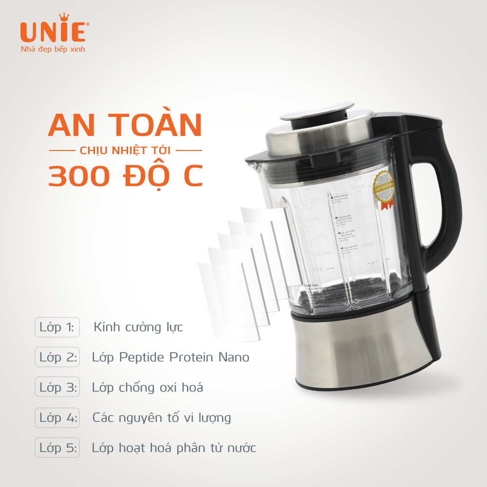 Máy làm sữa hạt UNIE V6S dung tích 1,75L, điều khiển 1 chạm - Ảnh 7