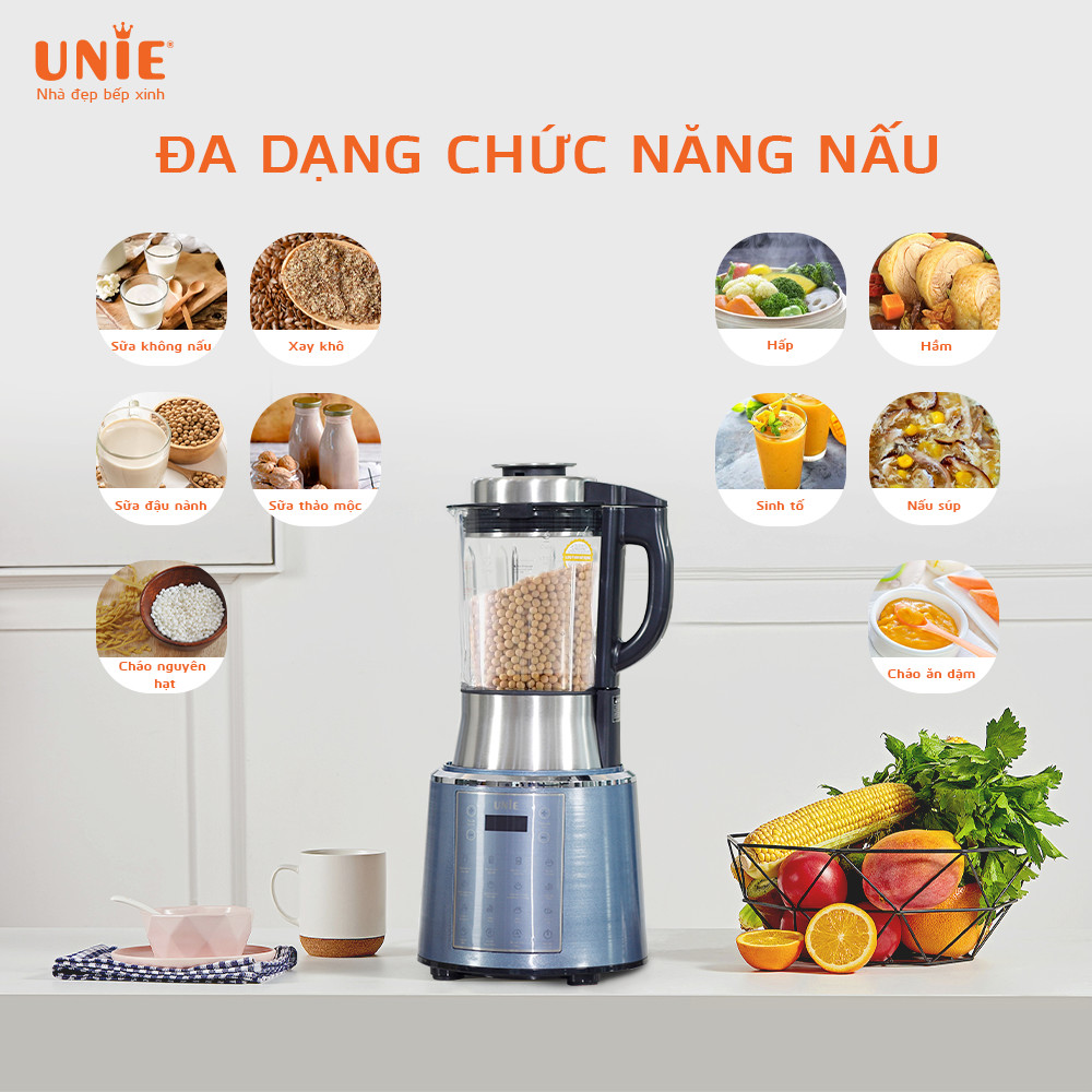 Máy làm sữa hạt UNIE V6 dung tích 1,75L, 13 chức năng nấu - Ảnh 10