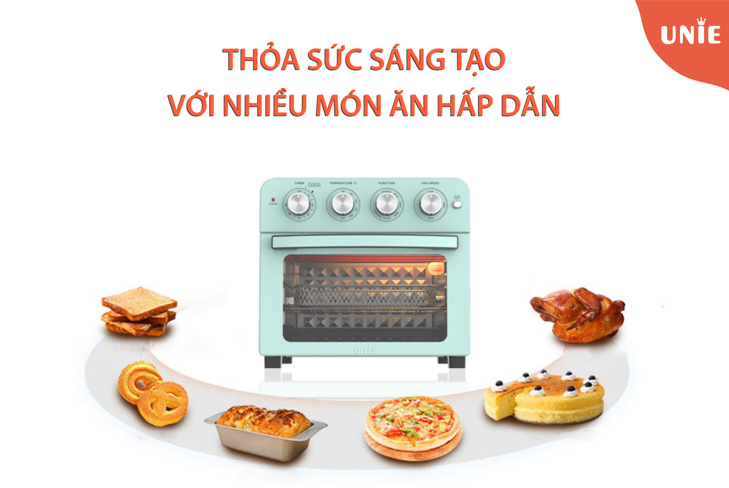 Lò nướng kiêm nồi chiên không dầu UNIE Q37 - Ảnh 4