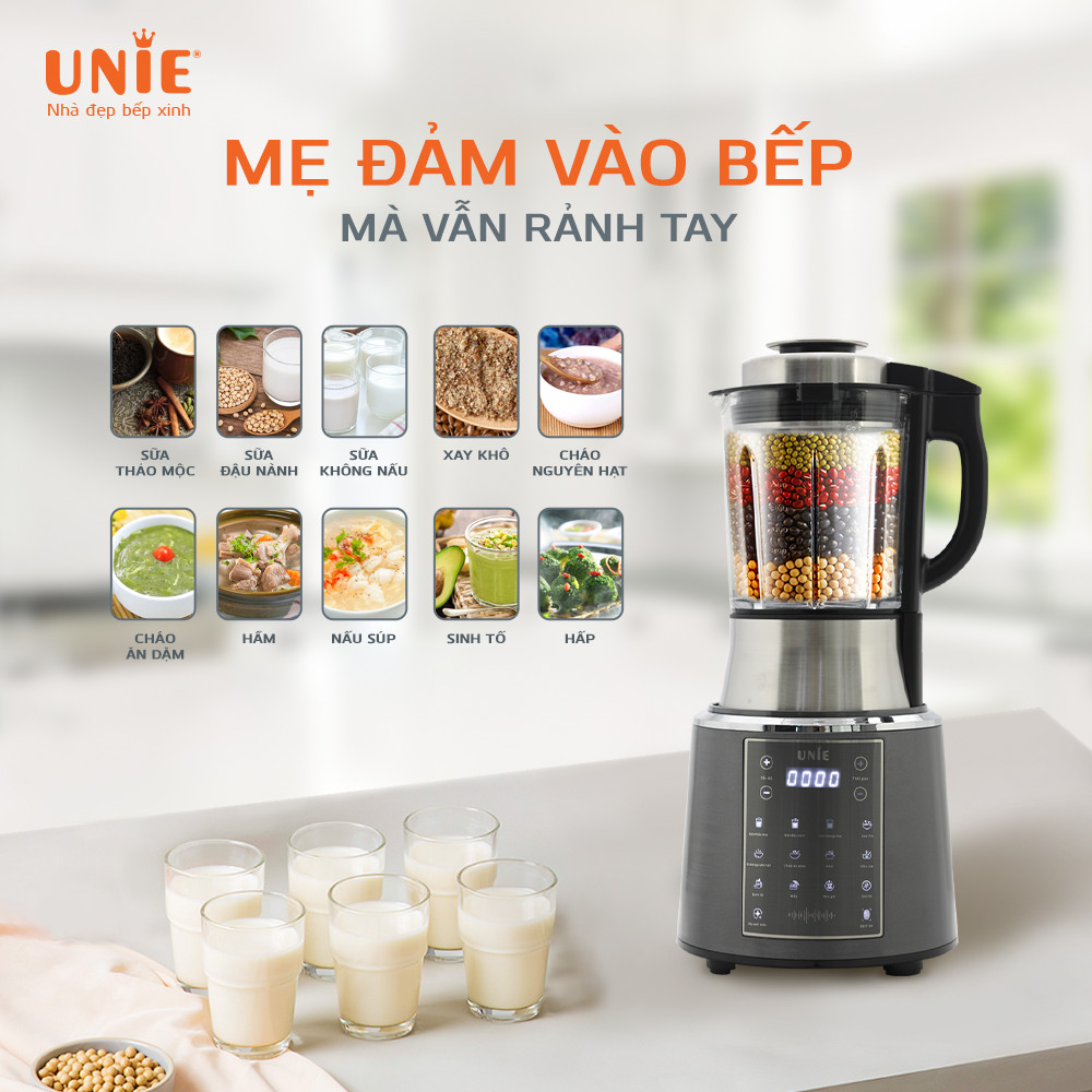 Máy làm sữa hạt UNIE V6S dung tích 1,75L, điều khiển 1 chạm - Ảnh 5