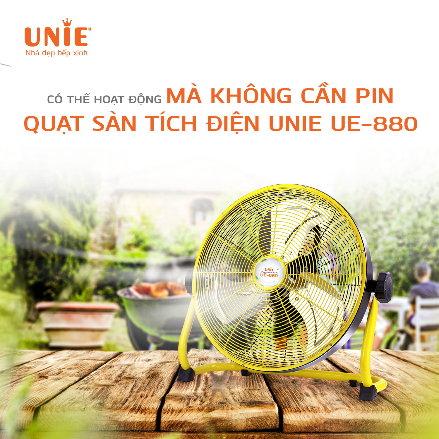 Quạt sàn tích điện UNIE UE-880 hoạt động liên tục 48h - Ảnh 5