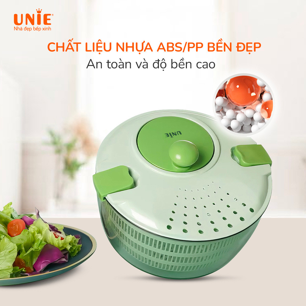 Bộ dụng cụ quay vắt đa năng Unie US4000M dung tích 4L, 7in1 - Ảnh 4