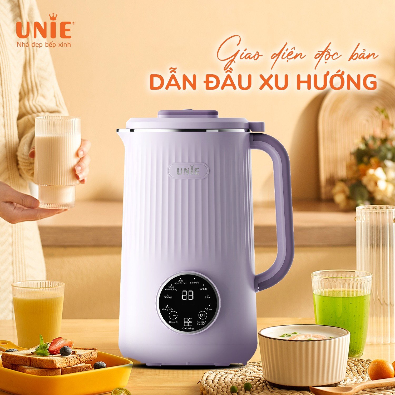 Máy làm sữa hạt UNIE UMB10 dung tích 1L, 8 chức năng xay nấu - Ảnh 7
