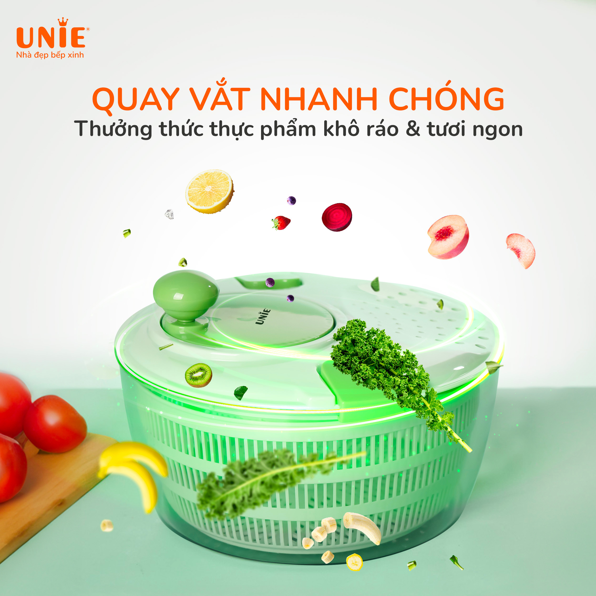 Bộ dụng cụ quay vắt đa năng Unie US4000M dung tích 4L, 7in1 - Ảnh 8