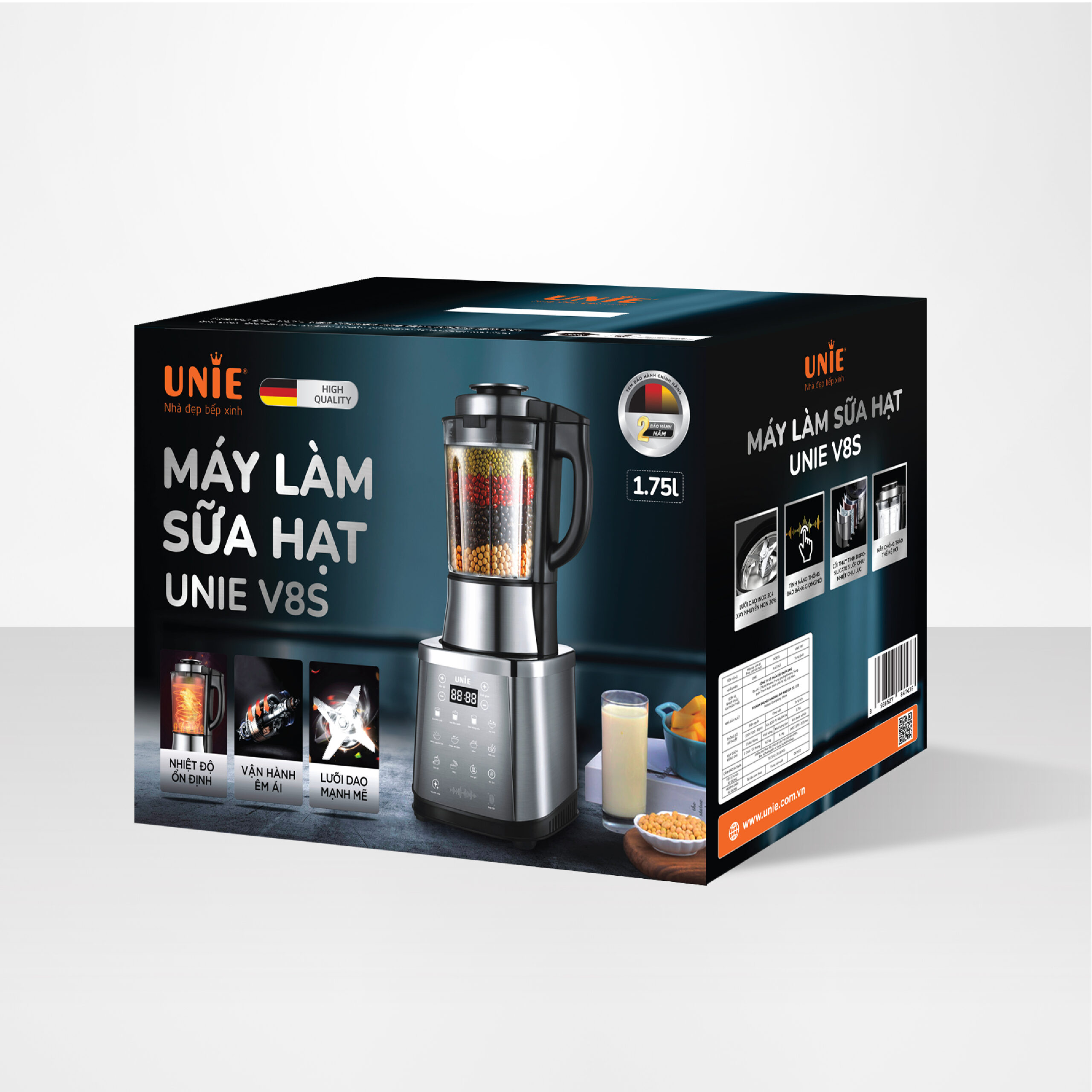 Máy làm sữa hạt UNIE V8S, 10 chức năng nấu - Ảnh 16