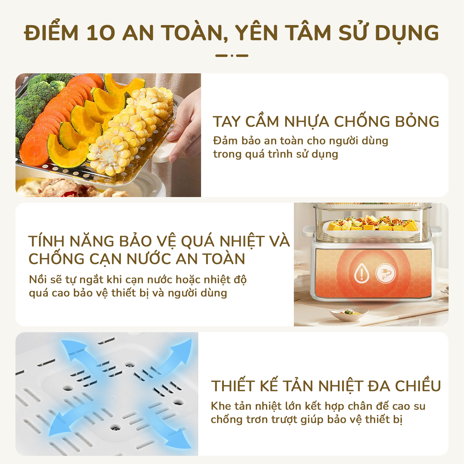 Nồi lẩu hấp đa năng UNIE UE668 - 10L, 8 chức năng tự động - Ảnh 12