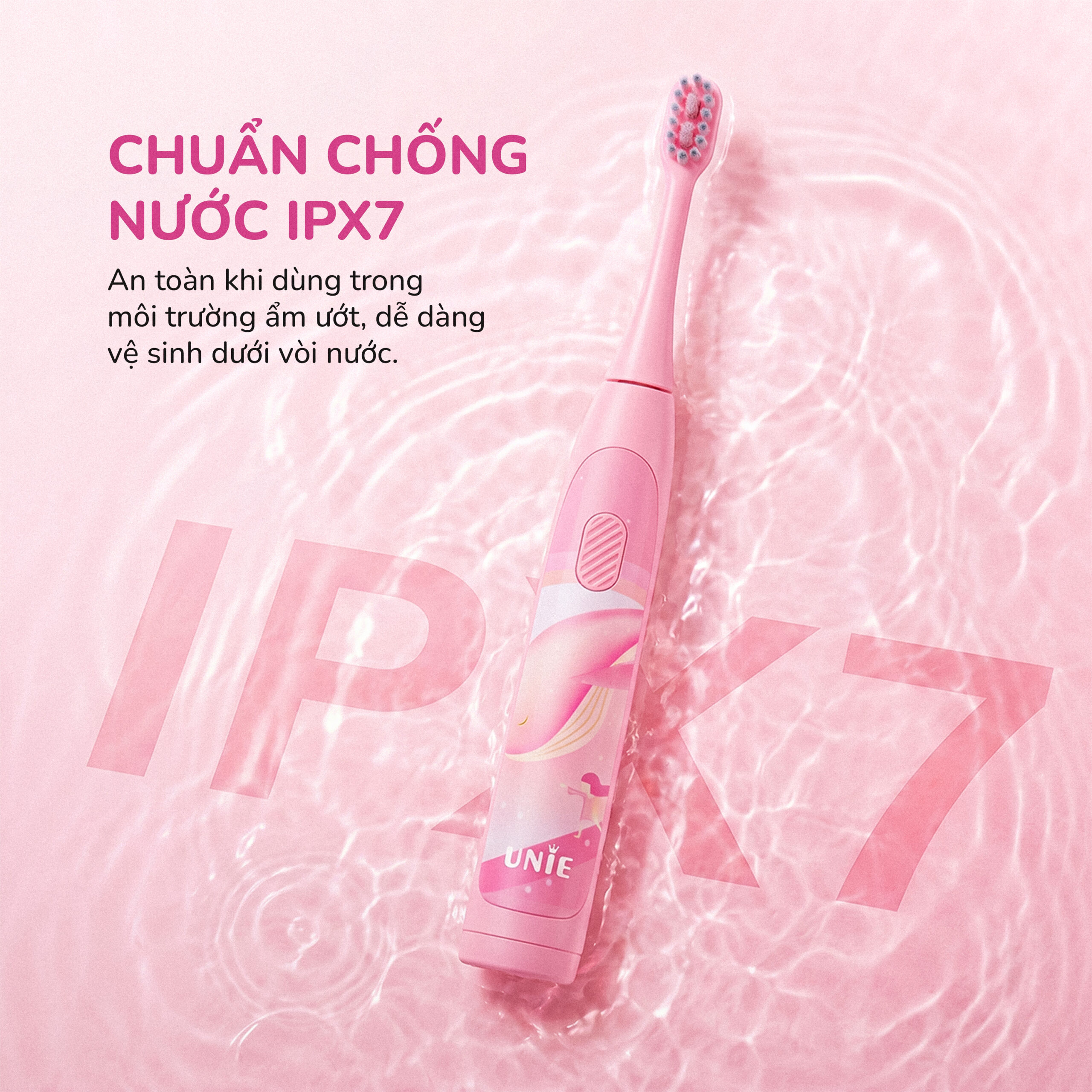 Bàn chải điện trẻ em Unie Kidtini UET318P cảm biến lực thông minh - Ảnh 8
