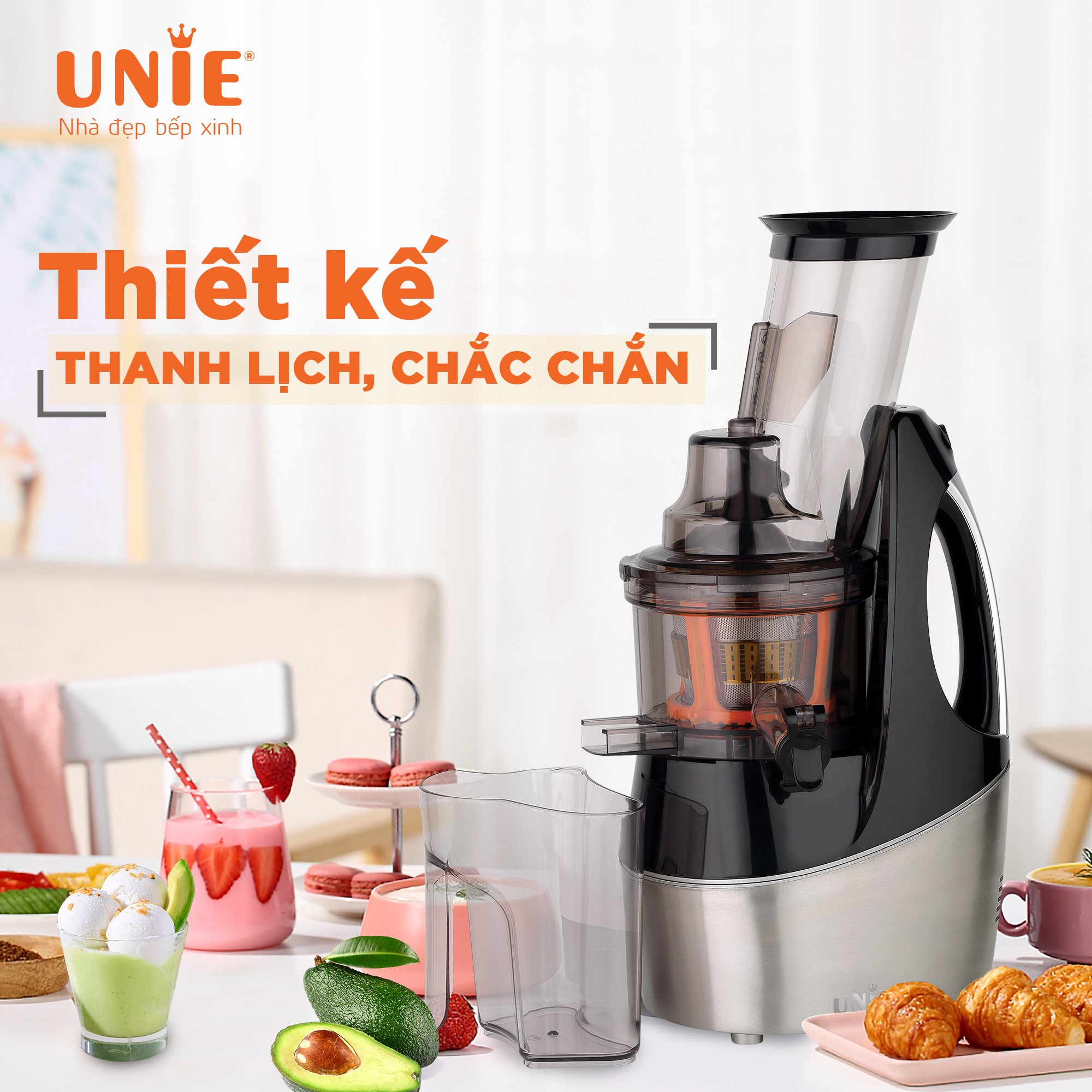 Máy ép chậm UNIE UE-580, ép kiệt bã 98% - Ảnh 6