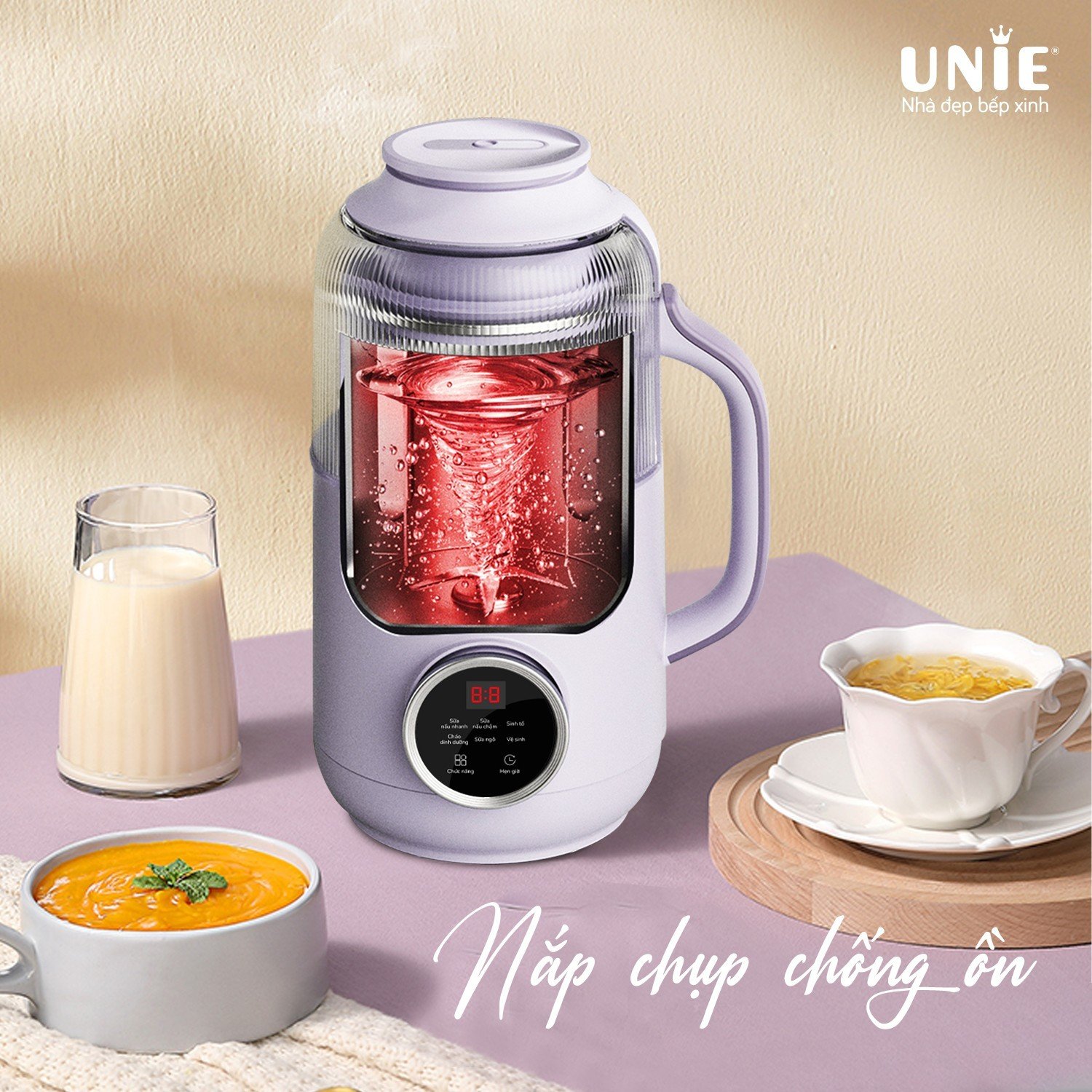 Máy làm sữa hạt UNIE UMB09, dung tích 800ml, 6 chức năng xay nấu - Ảnh 5