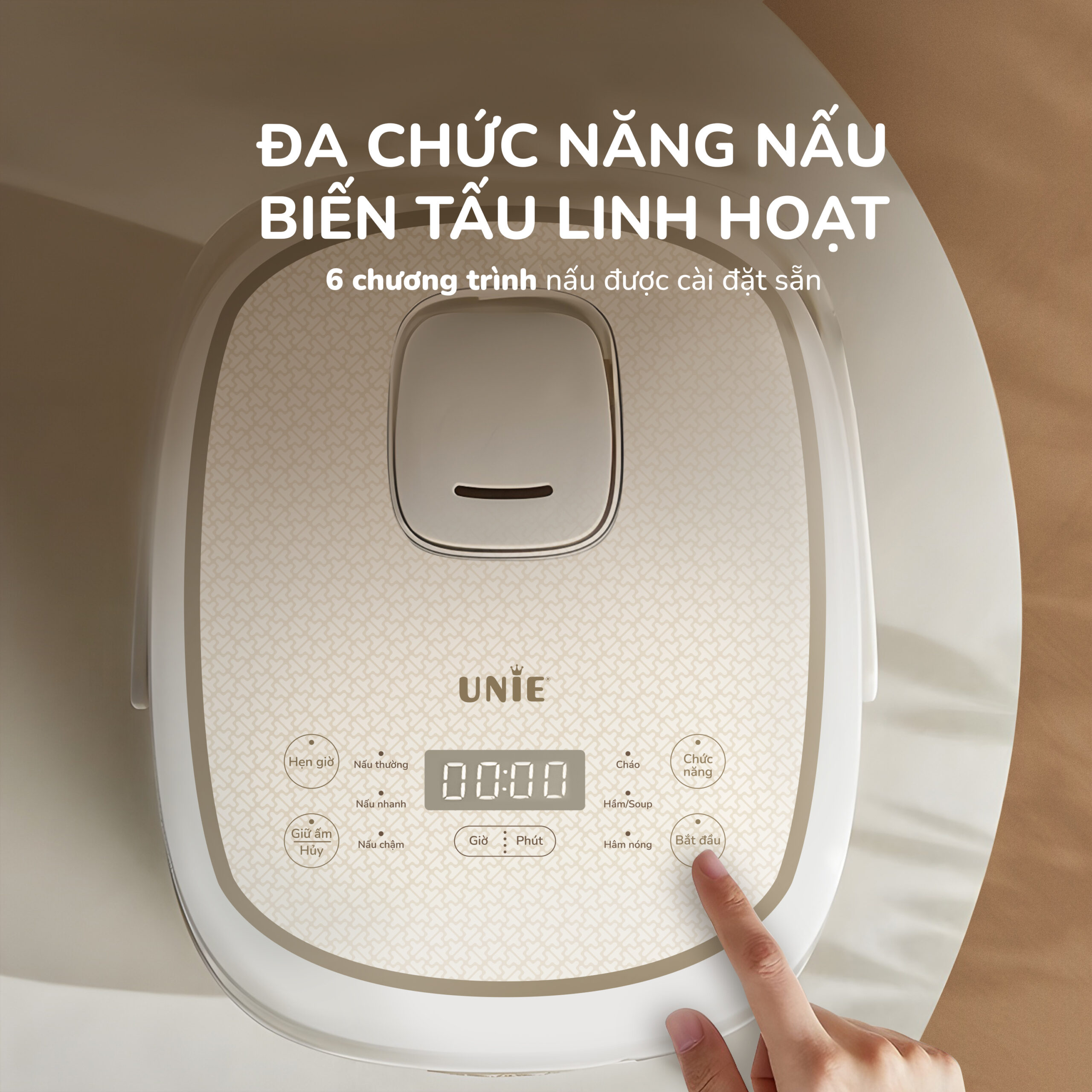 Nồi cơm điện lòng gốm cao cấp UNIE URC818, dung tích 1,8L - Ảnh 5