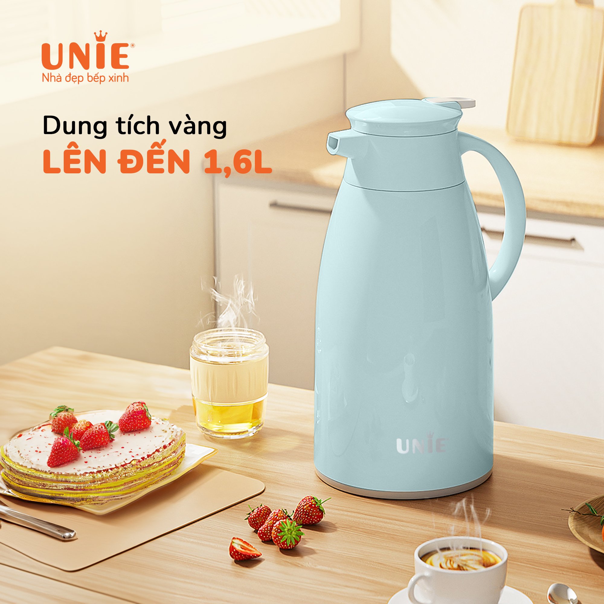 Phích giữ nhiệt UNIE UKW06 dung tích 1.6L, giữ nhiệt 24h - Ảnh 6
